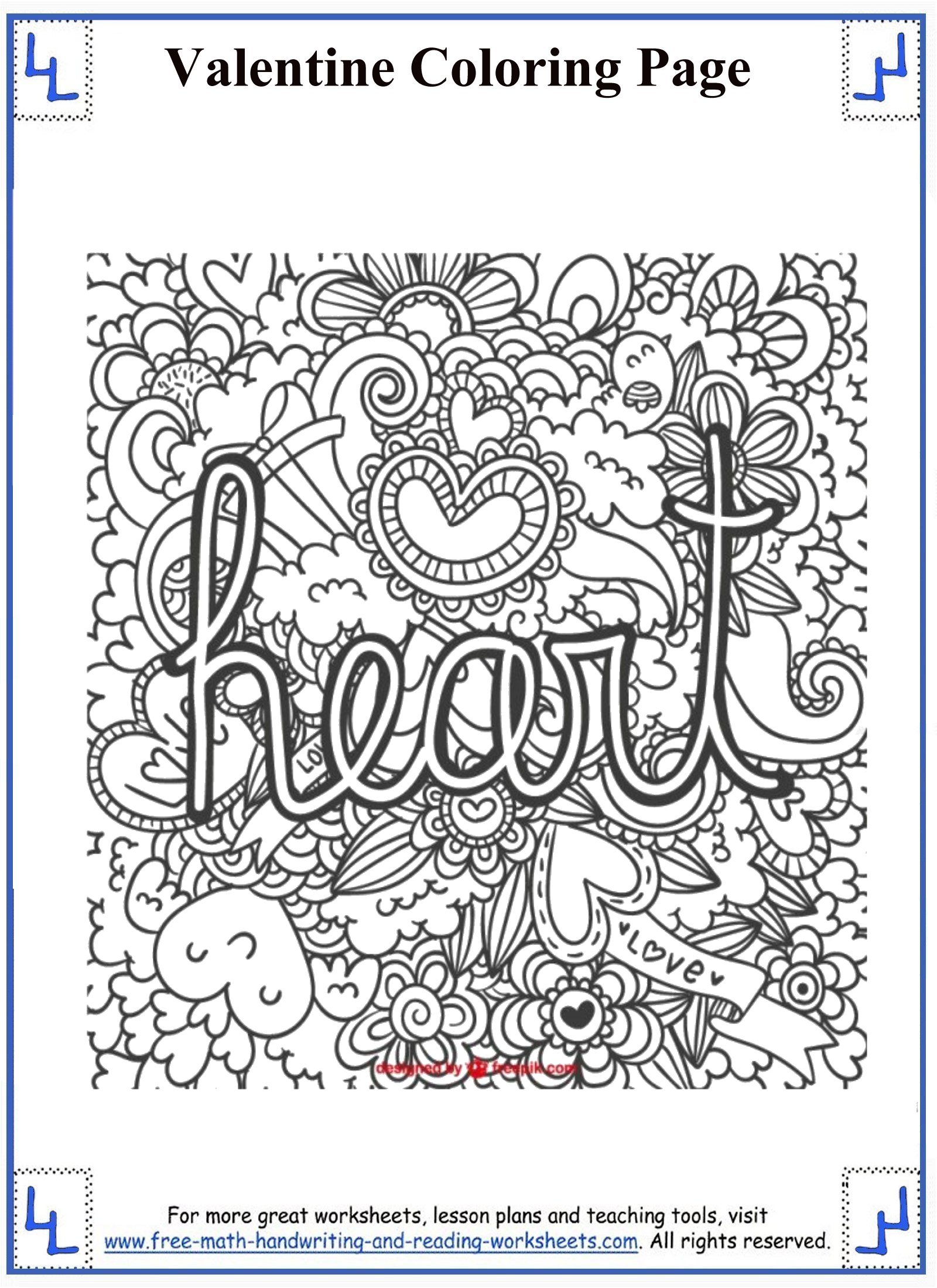 Valentines day coloring pages