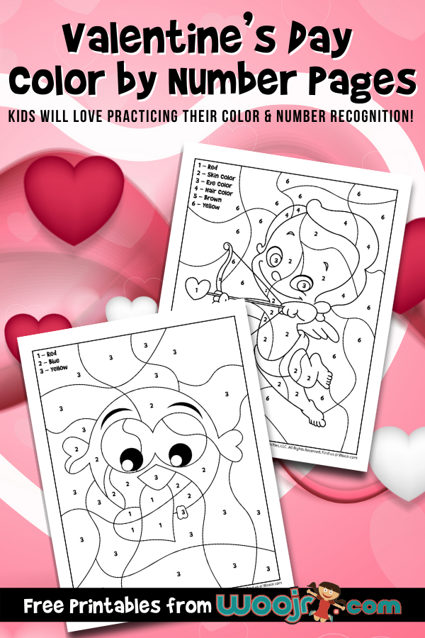 Valentines day color by number pages woo jr kids activities childrens publishing