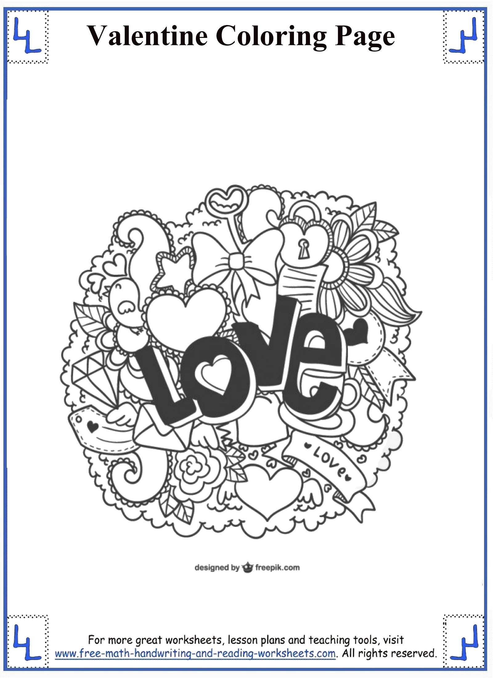 Valentines day coloring pages