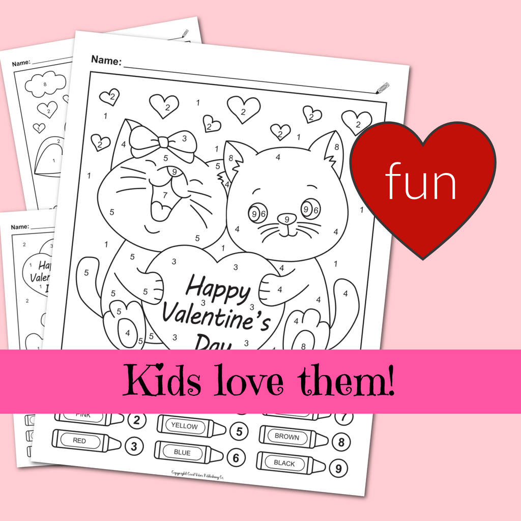 Valentines day color by number coloring page printables â ispyfabulous