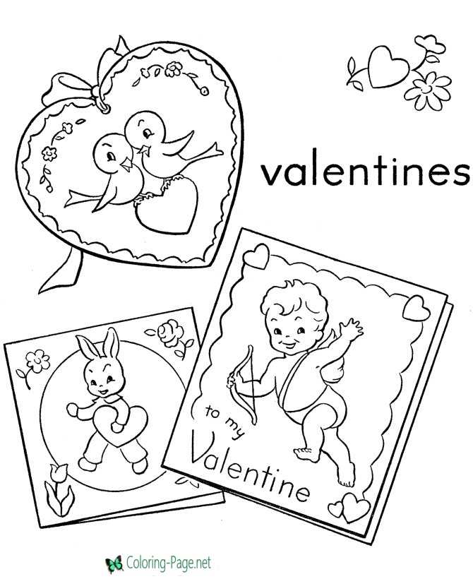 Valentines day coloring pages