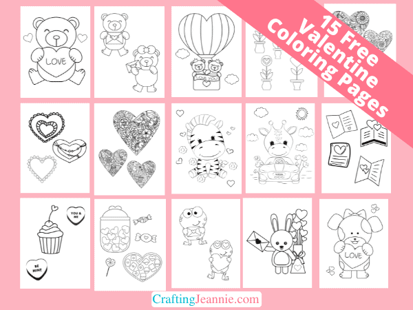 Valentine coloring pages free printable