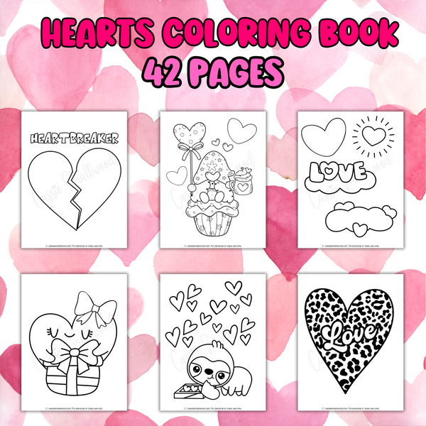 Printable heart coloring book pages â cassie smallwood