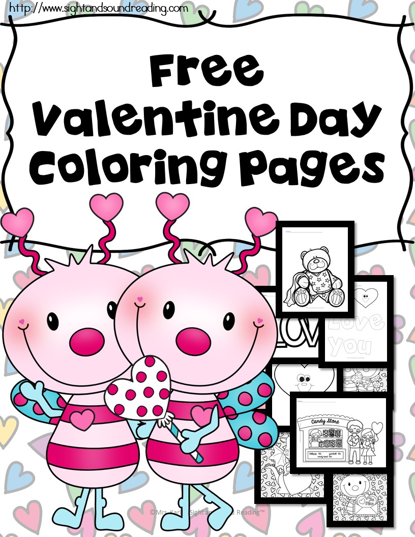 Printable valentine coloring book pictures