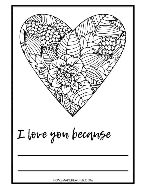 Heart valentine coloring pages homemade heather