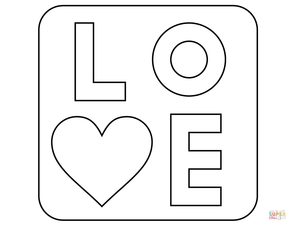 Valentines day love sign coloring page free printable coloring pages