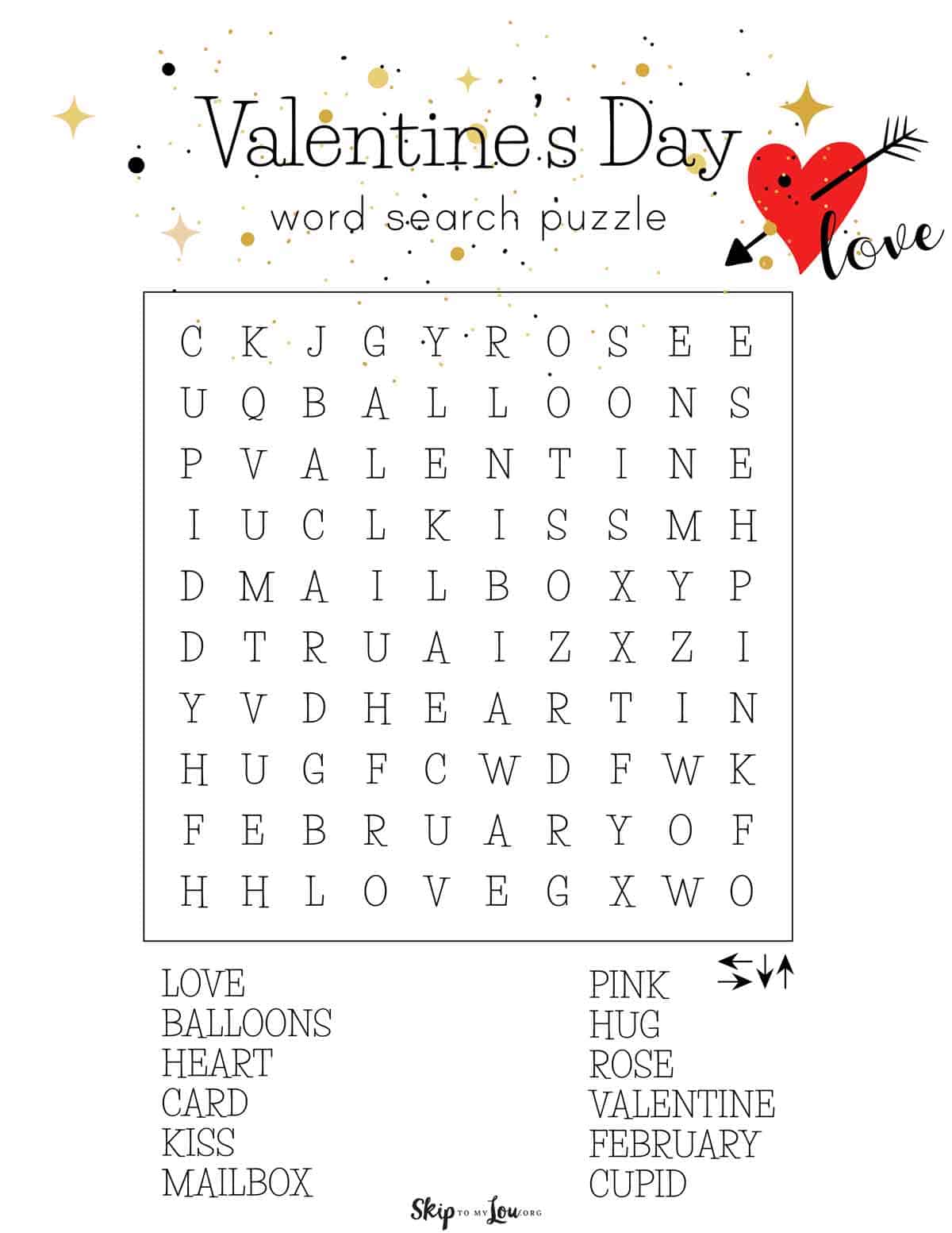 Free valentines day word search printables skip to my lou