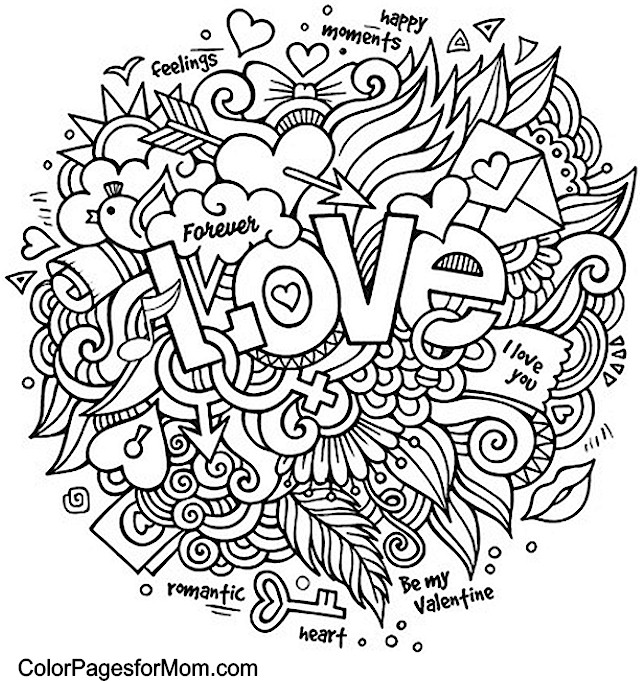 Printable valentines day coloring pages