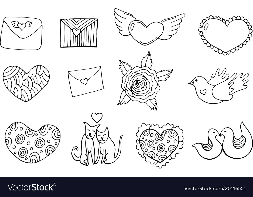 Sticker set for valentine s day