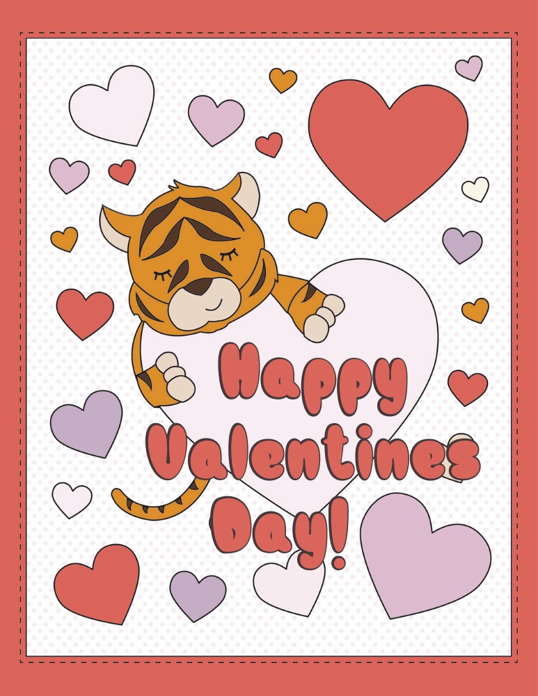 Free printable valentines day cards coloring pages