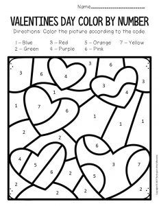 Color by number valentines day preschool worksheets valentine worksheets valentines day coloring valentines day coloring page