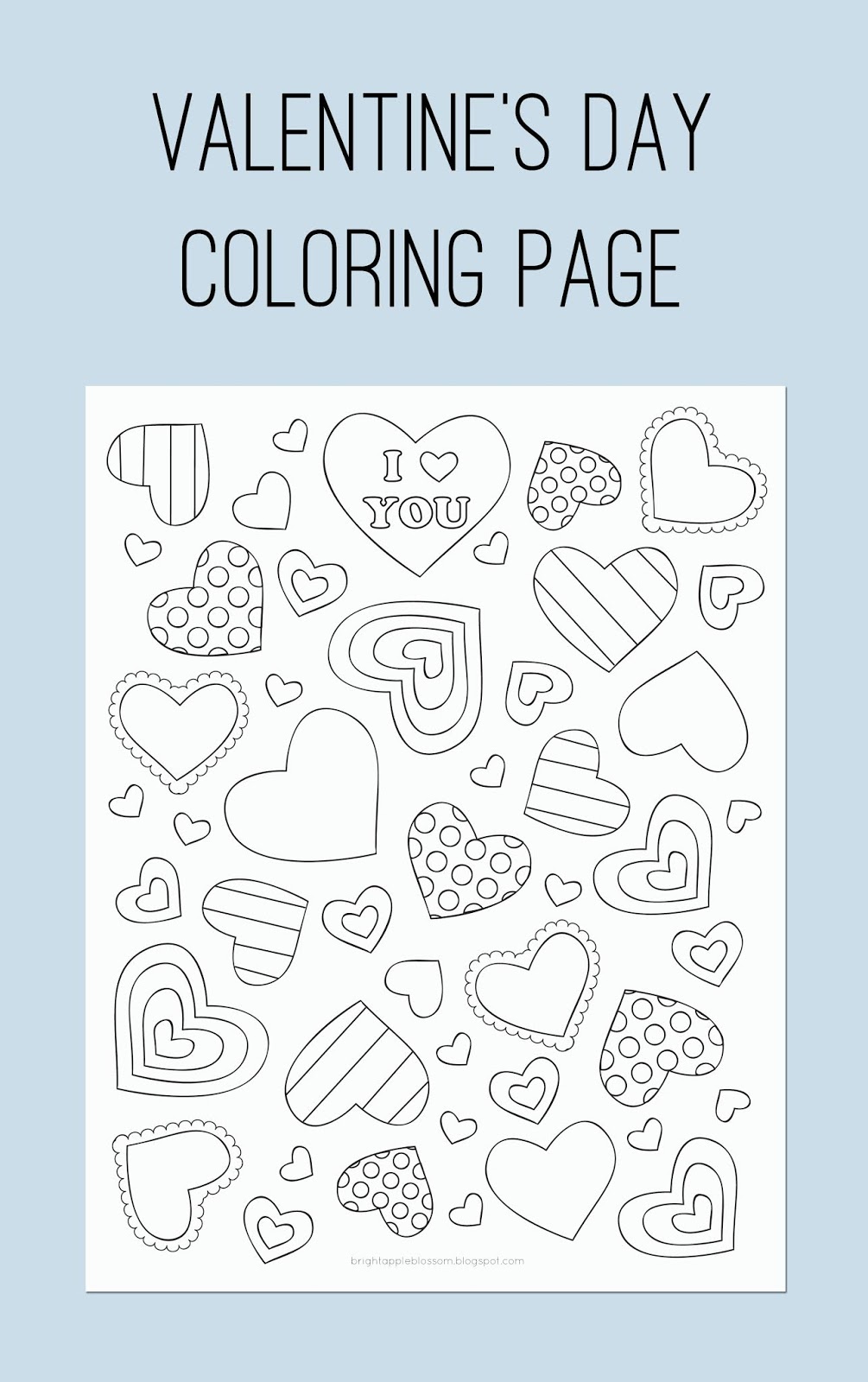 Bright apple blossom free printable valentines day coloring page