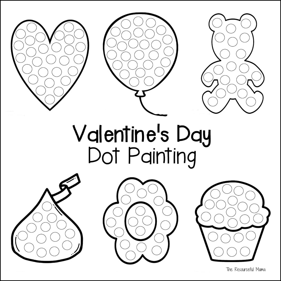 Valentines day dot painting
