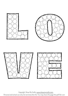 Valentines dot painting activity for preschool kindergarten and toddlers