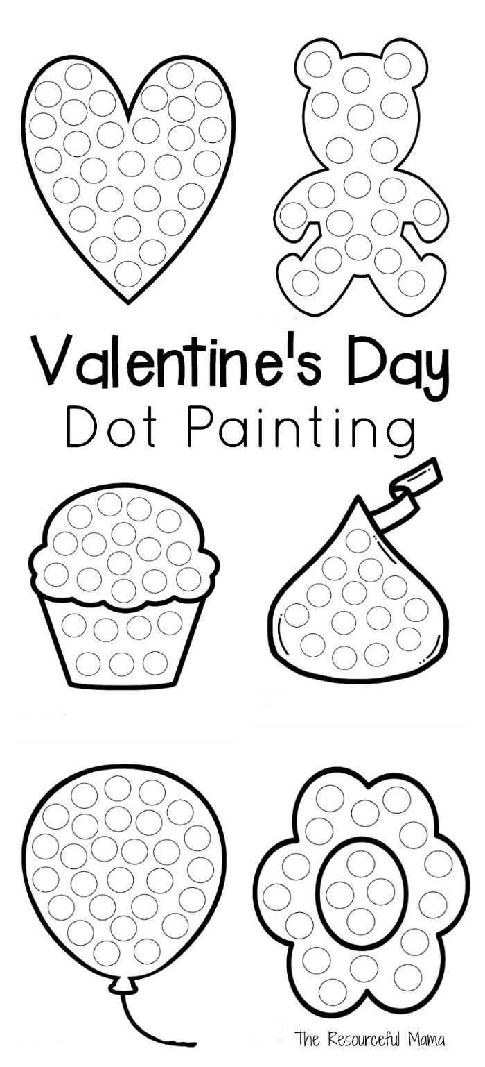 Valentines day dot painting valentine activities february crafts valentines school