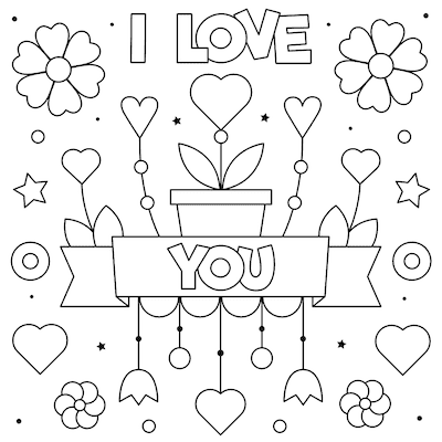 Free printable valentines day coloring pages