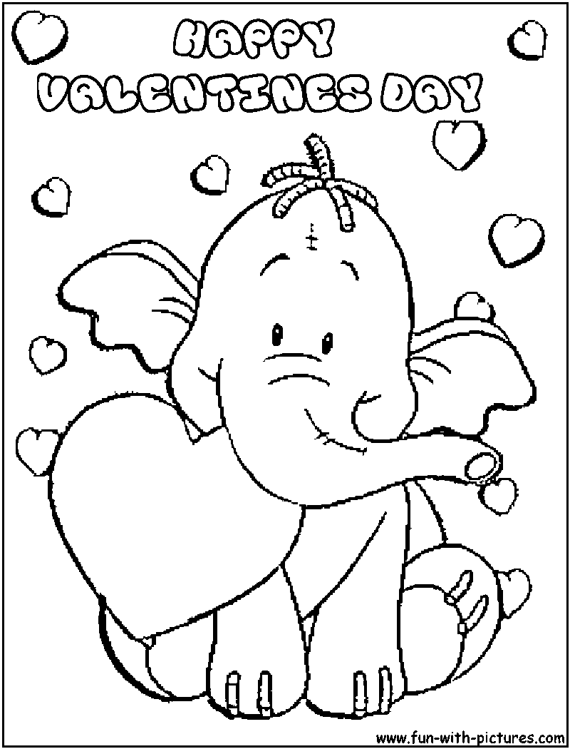 Heffalump valentinesday coloring page