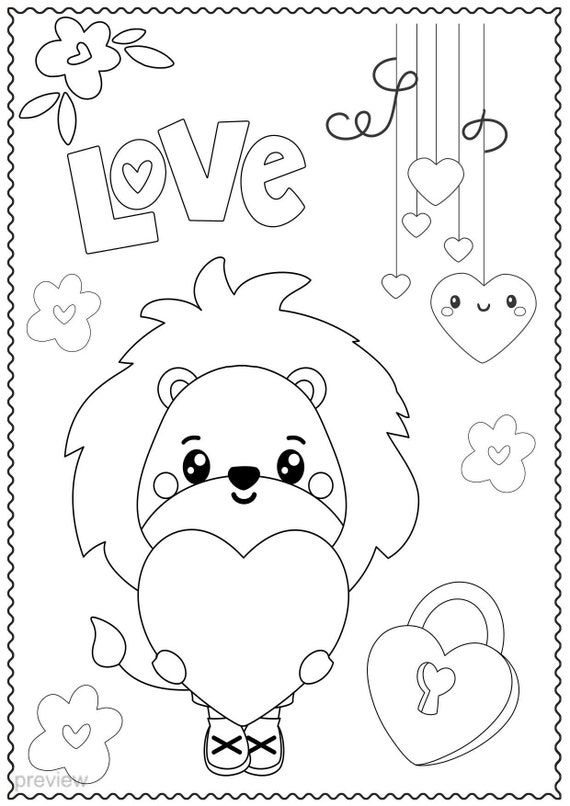 Valentines day coloring pages pdf coloring book printables for kids activity pages valentines day party coloring sheet printable