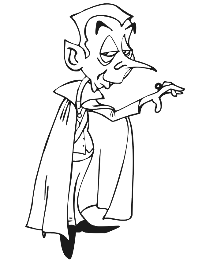 Vampire coloring page old count dracula