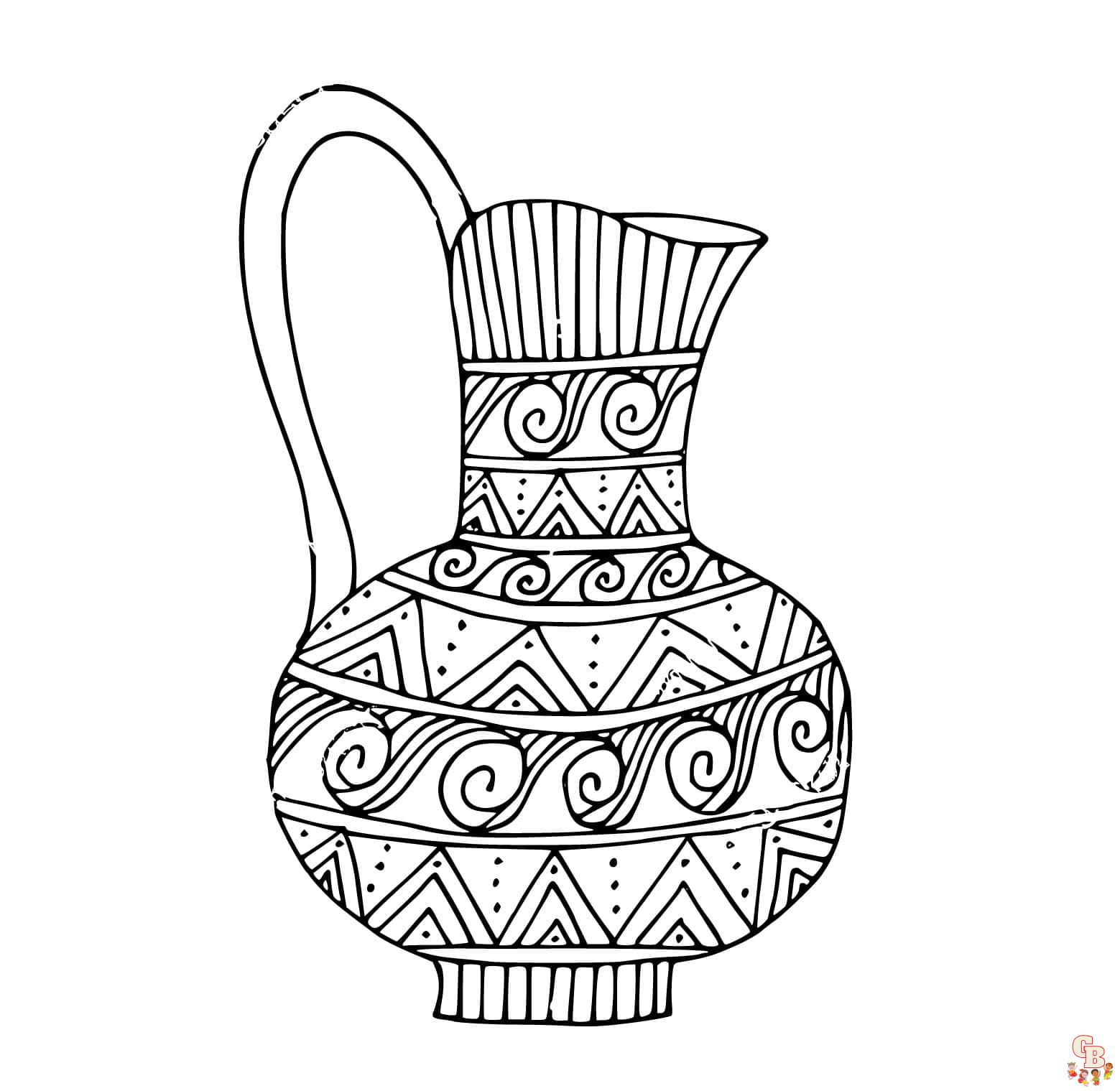 Printable vase coloring pages free for kids and adults