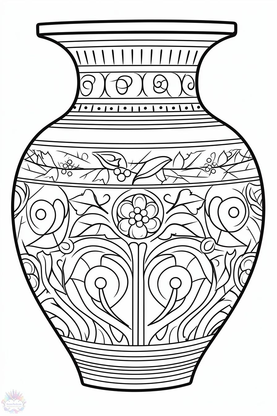 Vase coloring pages