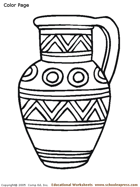 Vase for kids coloring pages