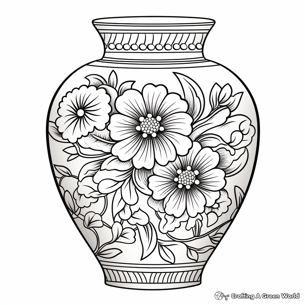 Empty vase coloring pages