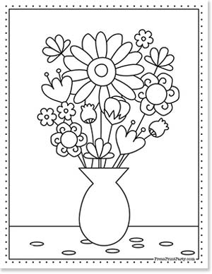 Coloring pages of flowers for kids and adults free printable