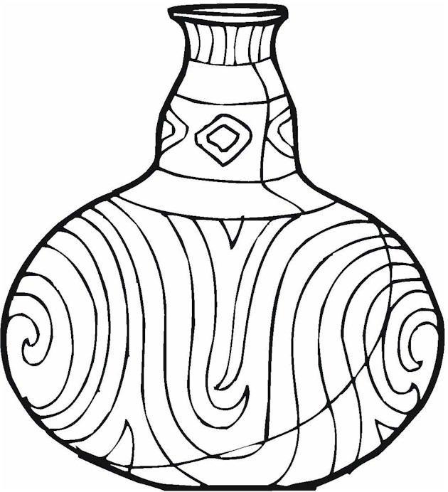 Vase pottery coloring page