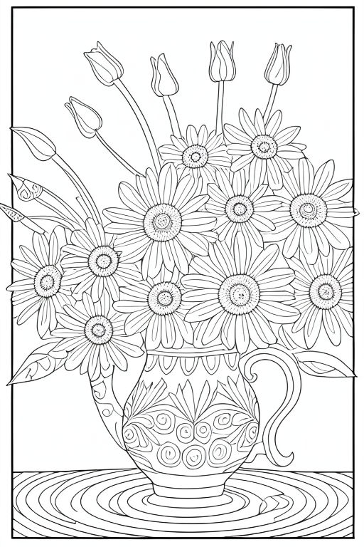 Coloring book template flower