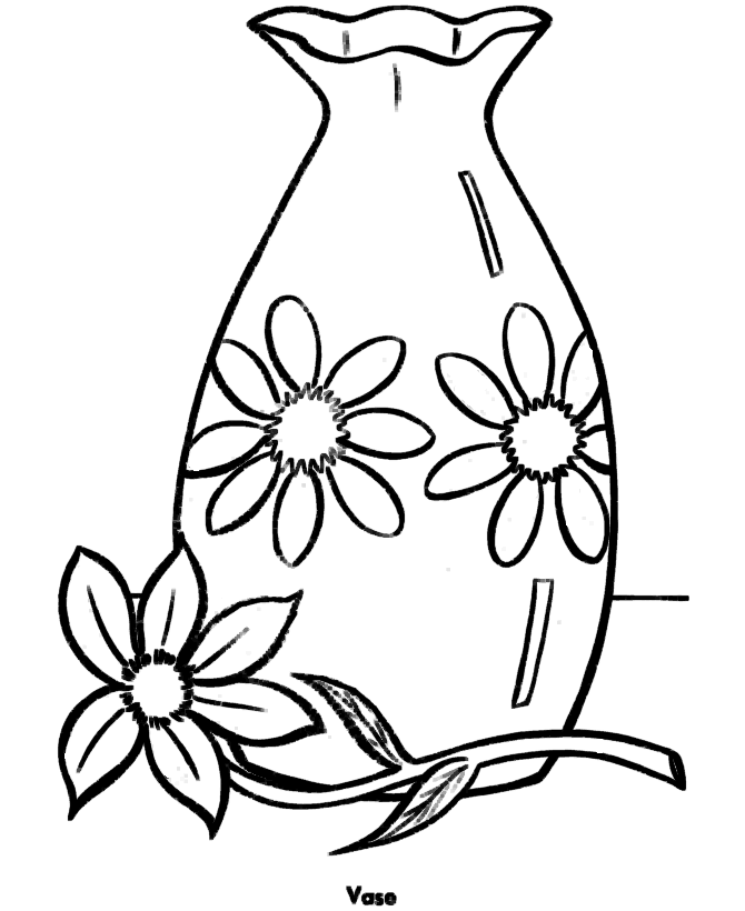 Easy coloring pages free printable flower vase easy coloring activity pages for prek and primary kids hâ easy coloring pages coloring pages flower printable