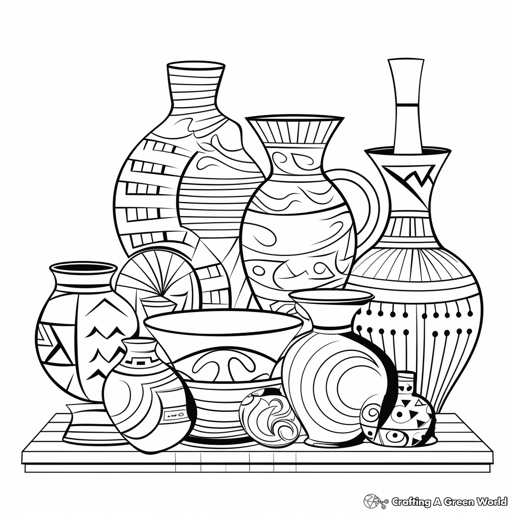 Pottery coloring pages
