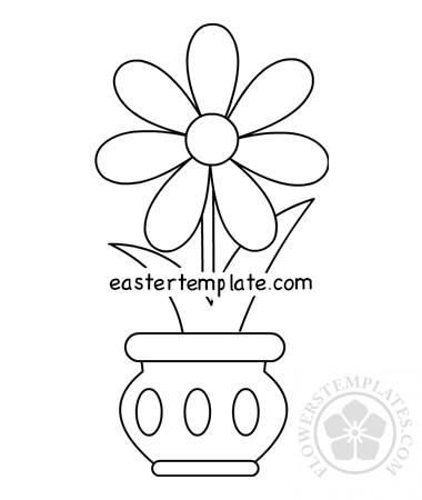 Daisy flower in vase coloring page