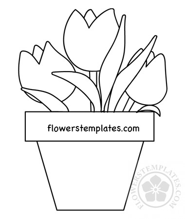 Vase with tulips coloring page