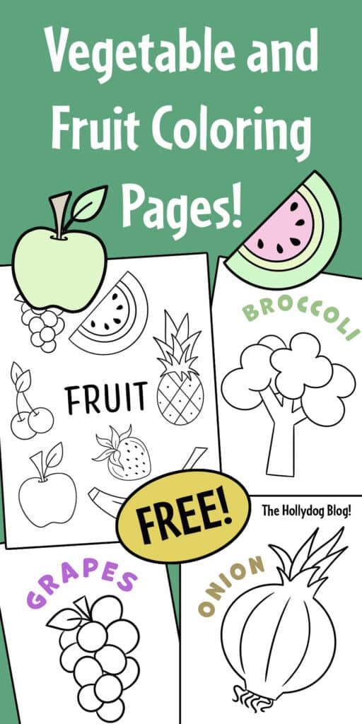 Free vegetable and fruit coloring pages for kids â the hollydog blog