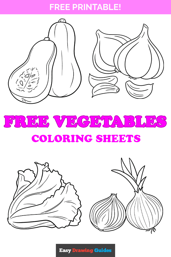 Free printables vegetables coloring pages for kids