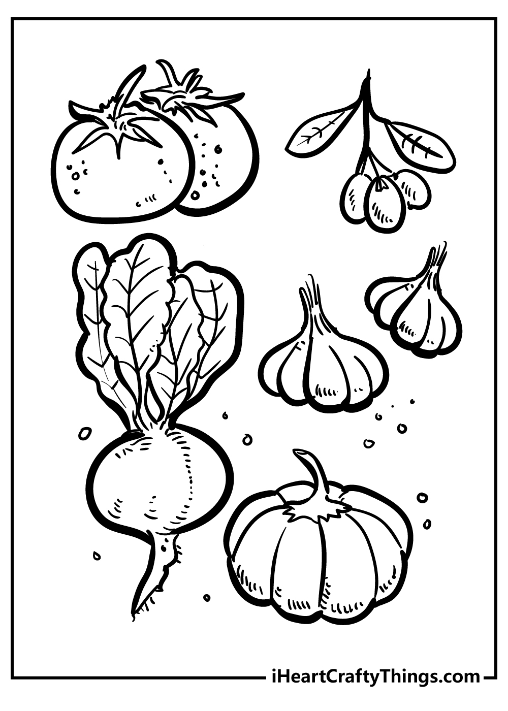 Vegetables coloring pages free printables