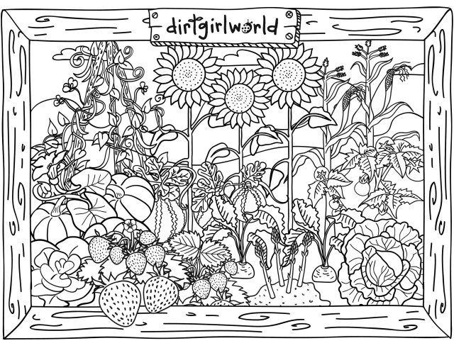 Awesome photo of garden coloring pages