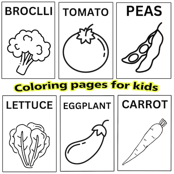 Vegetable coloring pages best for kids preschool and toddlers digital printable coloring pages