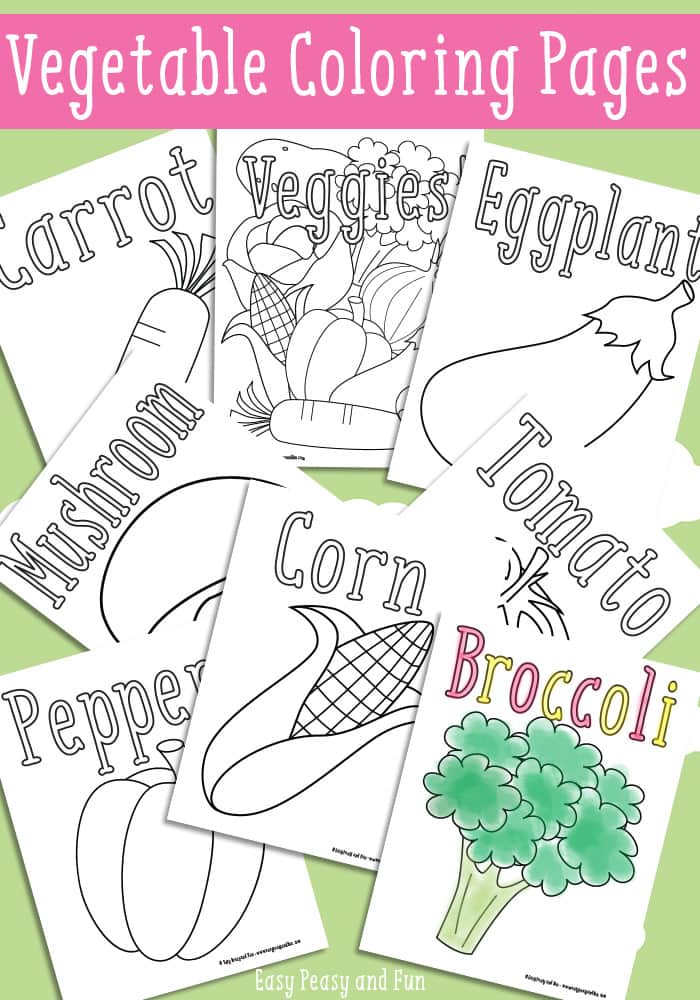 Vegetables coloring pages