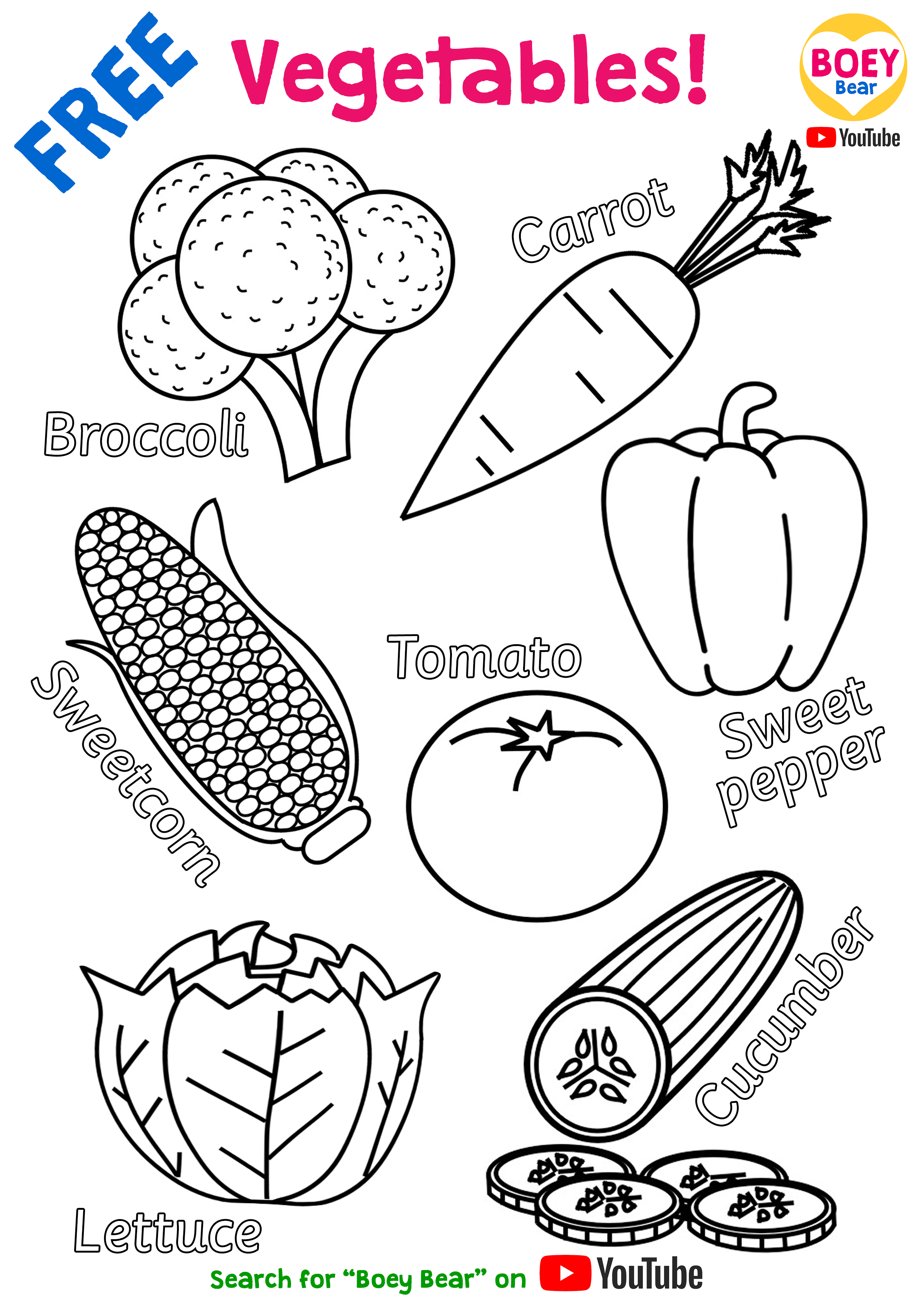 Ð fruit vegetables coloring pages free printable for kids boey bear vegetable coloring pages healthy food activities for preschool fruits for kids