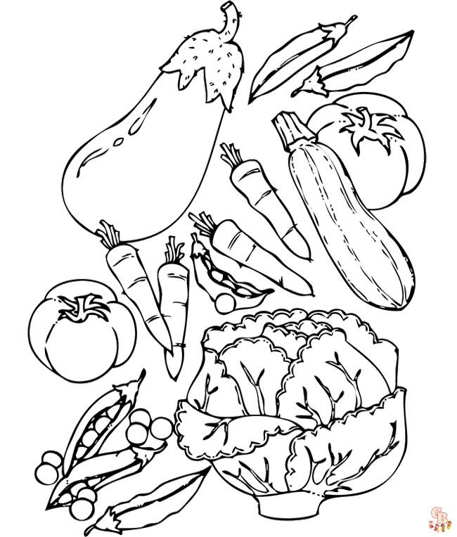 Vegetable coloring pages for kids