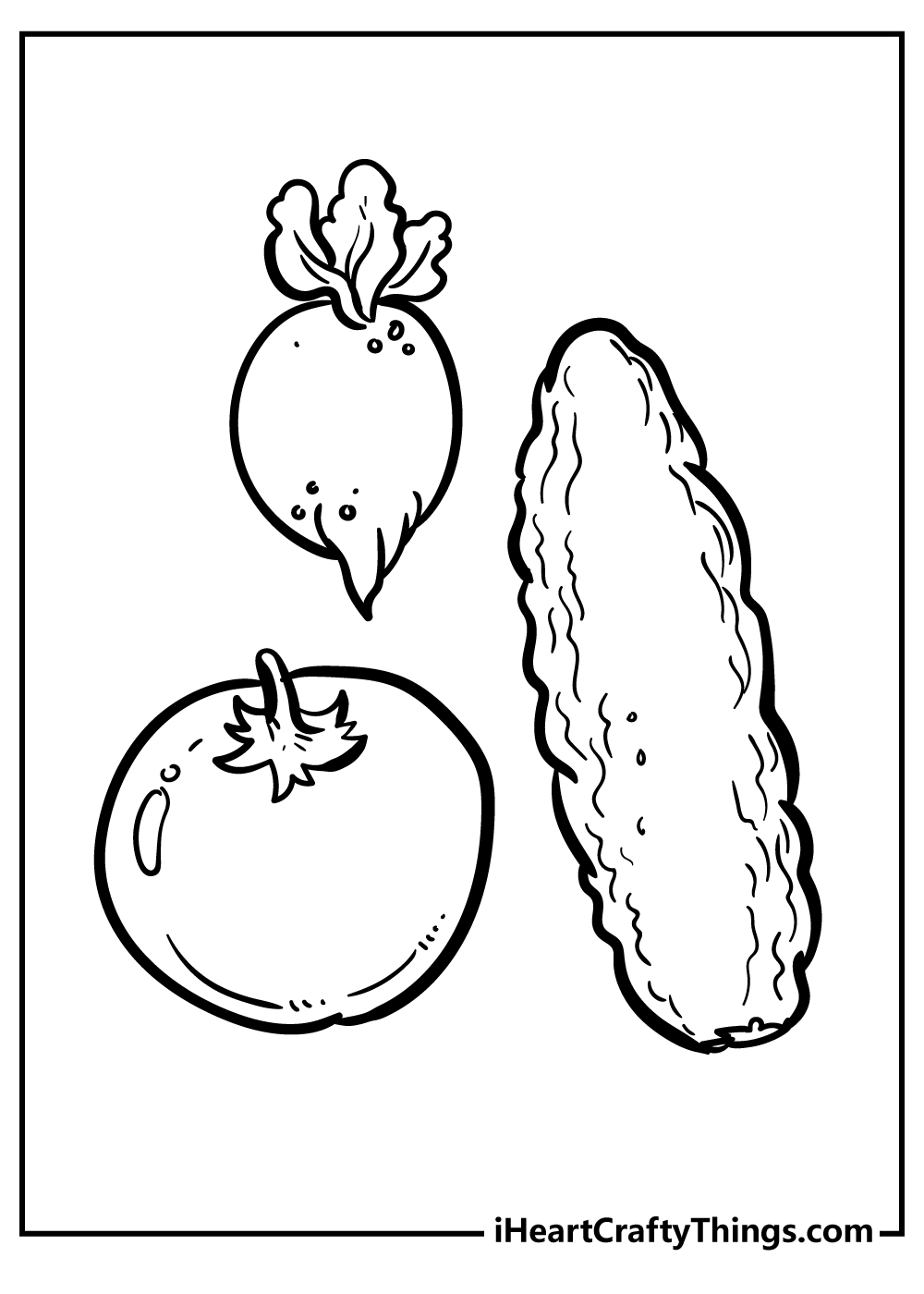 Vegetables coloring pages free printables