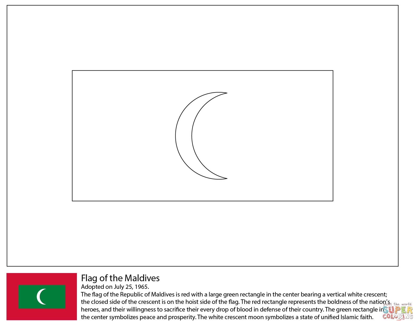 Flag of maldives coloring page free printable coloring pages