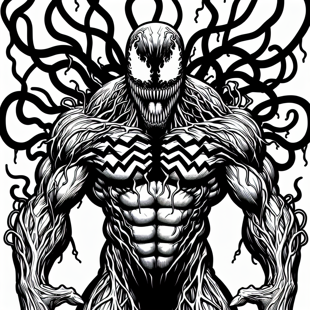 Venom coloring pages â custom paint by numbers