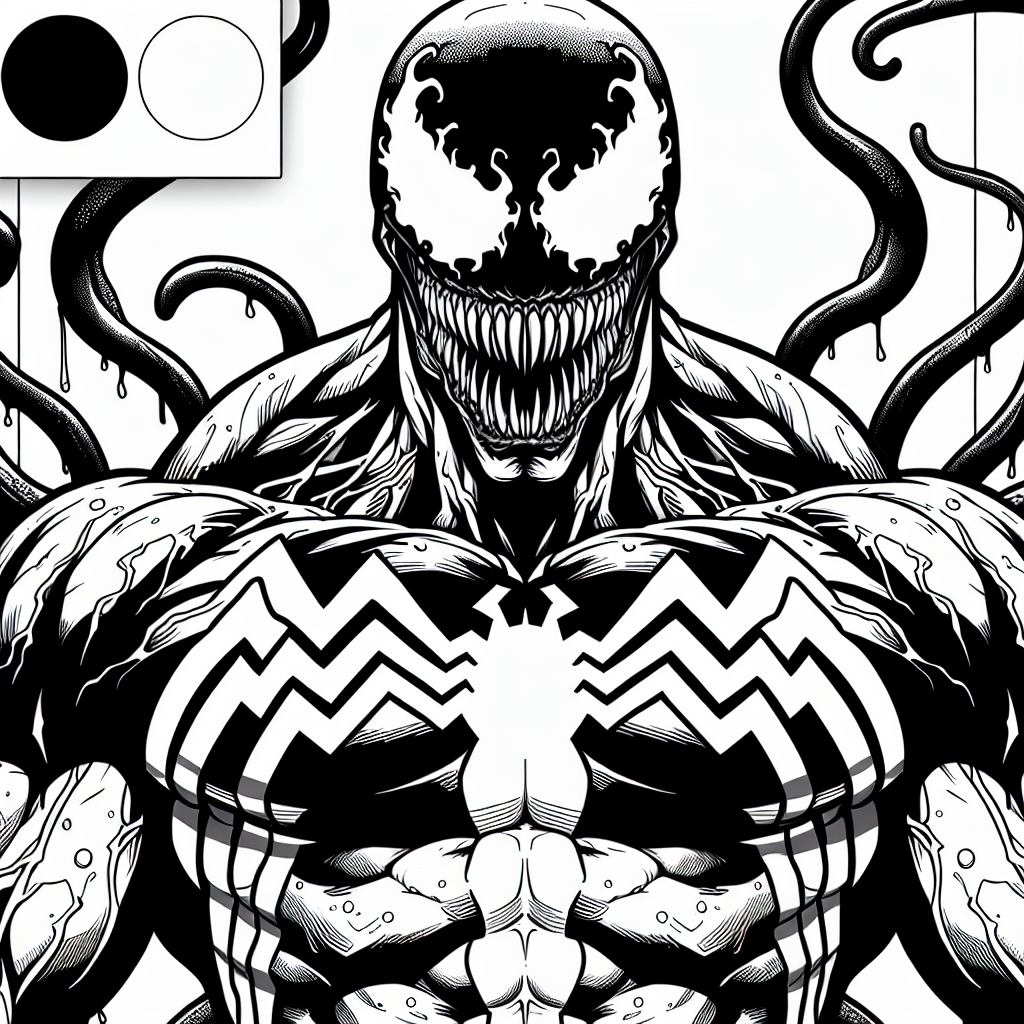 Venom coloring pages â custom paint by numbers