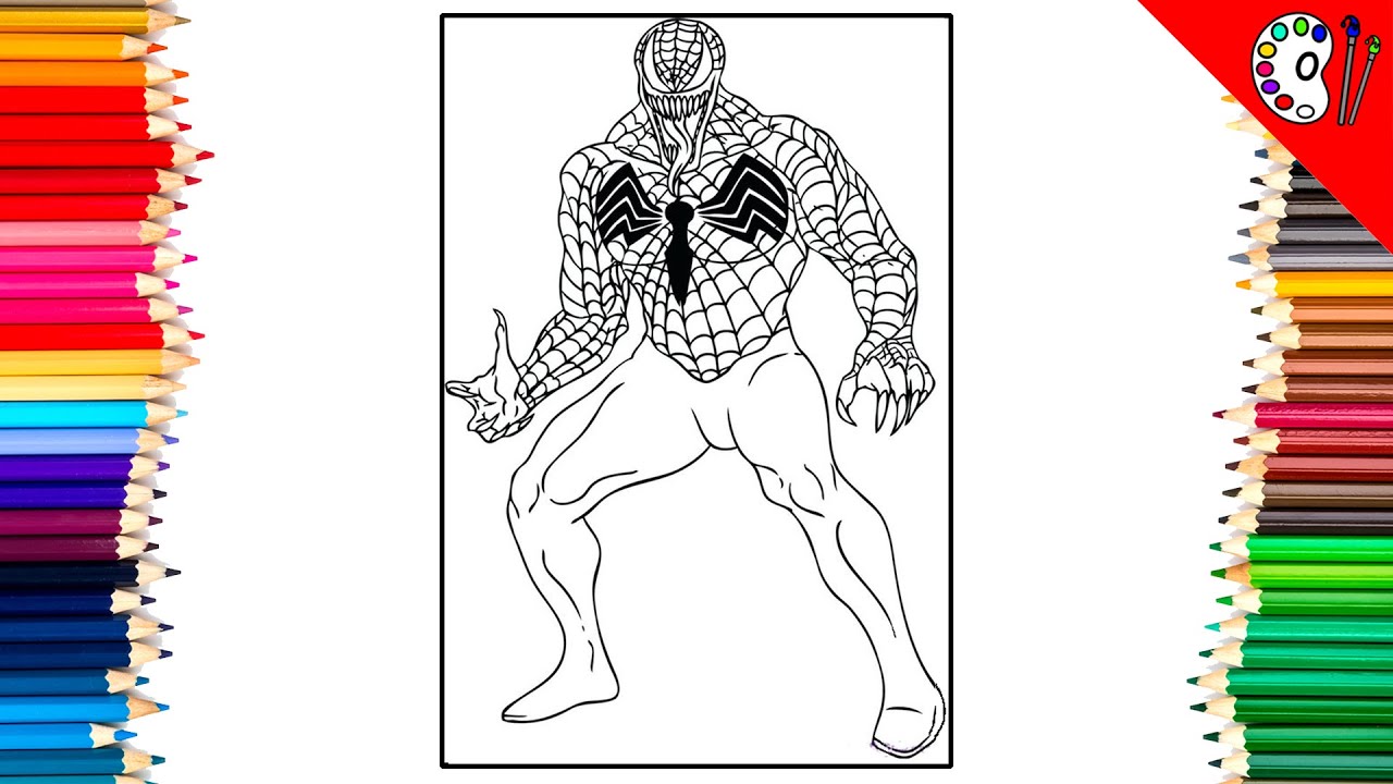 Marvelous venom coloring pages from spider