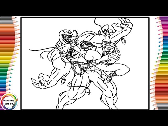 Venom defeats spiderman coloring pagesspiderman vs venom coloring page coloringarttv