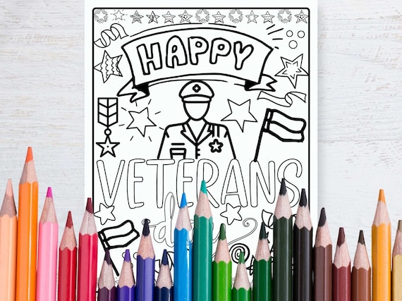 Veterans day coloring page printable