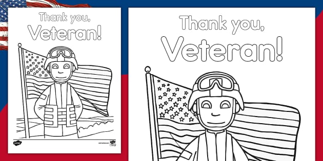 Free thank you veteran coloring page